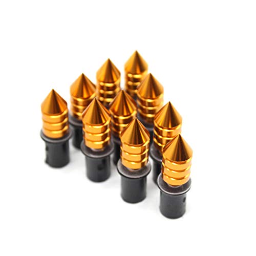 DOFABI 10 Stücke 5mm Motorrad Moto Windschutzscheibe Windschutzscheibe Spike Schrauben Schrauben Wellnut Scheiben Verschluss Kit Schwarz Motorrad-Bildschirmerweiterung(Gold)