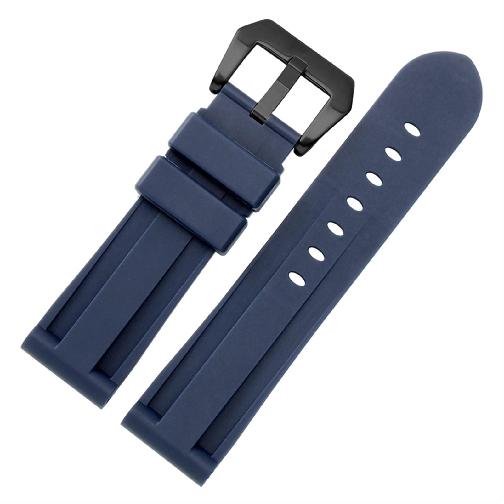 SCRUBY Silikon Uhrband für PAM111 386 441 Serie Armband Gurte 20mm 22 mm 24 mm 26 mm wasserdichtes Sport -Tarnarmband(Blue black,20mm)