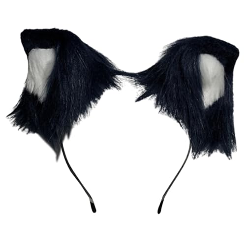 SANRLO Haarspangen, Stirnbänder, Haarschmuck für Damen, Wolfsohr, Stirnband, Schwanz, Mädchen, Cosplay, Zubehör, Tierohren, blauer Pelzanzug, Maskerade, Halloween, Cosplay, Party