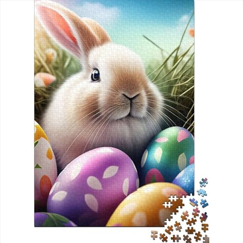 Kaninchen-Osterhase, Tier-Holzpuzzle für Erwachsene und Teenager, 500 Teile für Erwachsene, schwierige Puzzles, Holzpuzzles für Erwachsene und Teenager (Größe 20,47 x 14,96 Zoll)