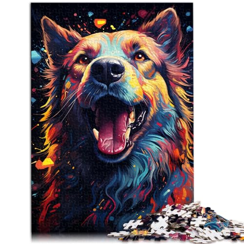 Puzzles „Die farbenfrohe Psychedelie der kosmischen Hunde“ Puzzle für Erwachsene, 1000 Teile, Holzpuzzle, Geburtstagsgeschenk, Geschenke für oder, Wandkunst, 1000 Teile (50 x 75 cm)