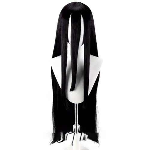 WCCNKK Anime Cosplay Perücke, BLUE LOCK JYUBEI ARYU Perücke, 100 Cm Langes Schwarzes Glattes Haar, Mit Perückenkappe, Für Party Alltag Halloween Perücke Cosplay, Dekorative Geschenke