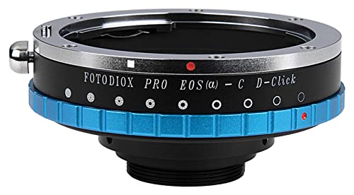 Fotodiox Pro Lens Mount Adapter with Built-in De-Clicked Aperture Iris, Canon EOS EF Lens (NOT EF-S Lens) to C-Mount (1" Screw Mount) Cine & CCTV Camera Bodies