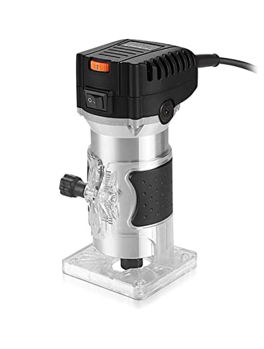 Elektrischer Holzfräser Holzbearbeitung Trimmer Fräsmaschine Manueller Holzfräser Elektrowerkzeug 6,35 mm 800 W Handelektrische Werkzeuge(6 Gear Black)