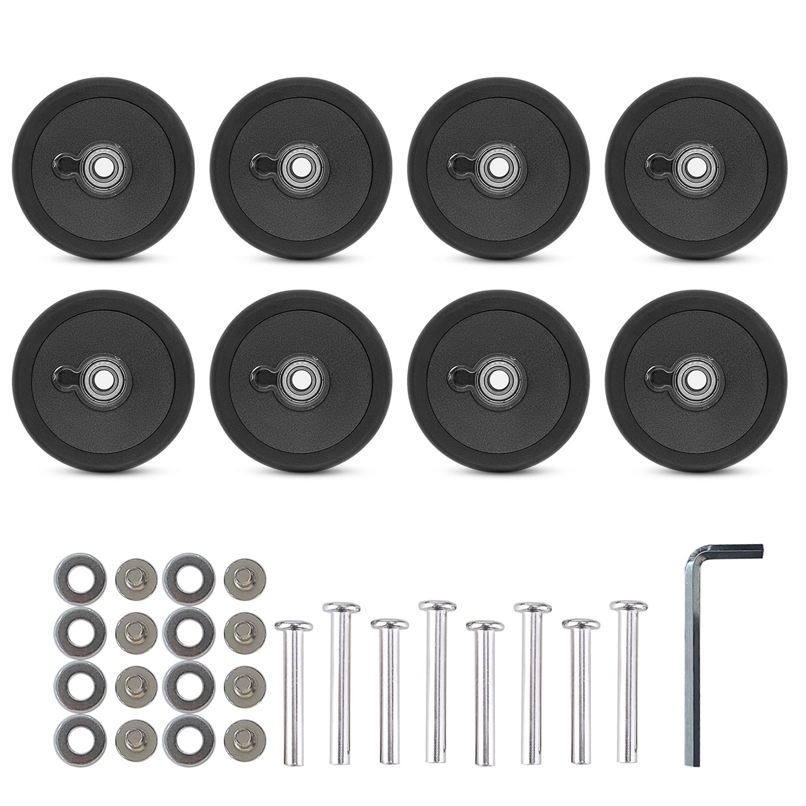 8-teiliges Gepäck Ersatzrad 55 Mm Schwarzes Doppel Gepäckrad Gummi Koffer Rad Reparatur Set Einfache Installation