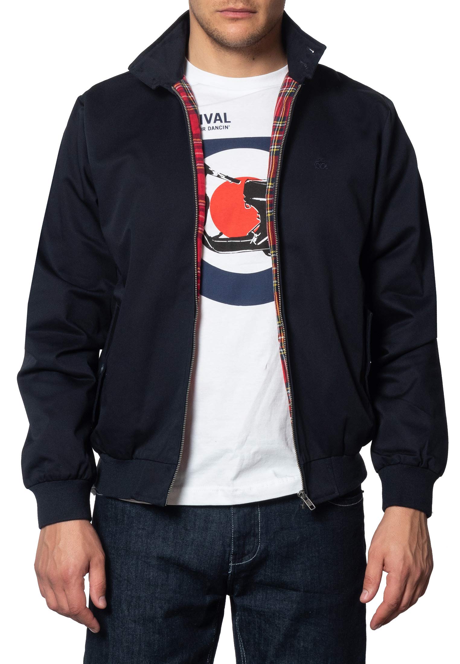 Merc of London Herren Harrington,Jacket Jacke, Blau (Navy), XX-Large (Herstellergröße: XXL)