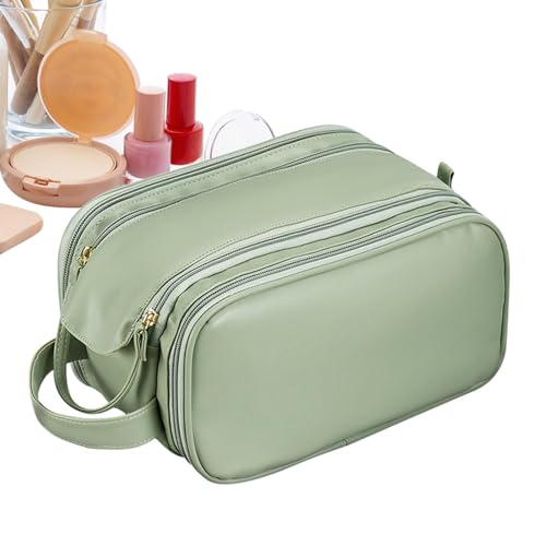 TROONZ Make-up-Tasche mit Reißverschluss, Reise-Kosmetiktaschen | Reise-Make-up-Tasche, tragbarer Koffer-Organizer - Kosmetiktasche aus PU-Leder mit großem Fassungsvermögen, Make-up-Etui für