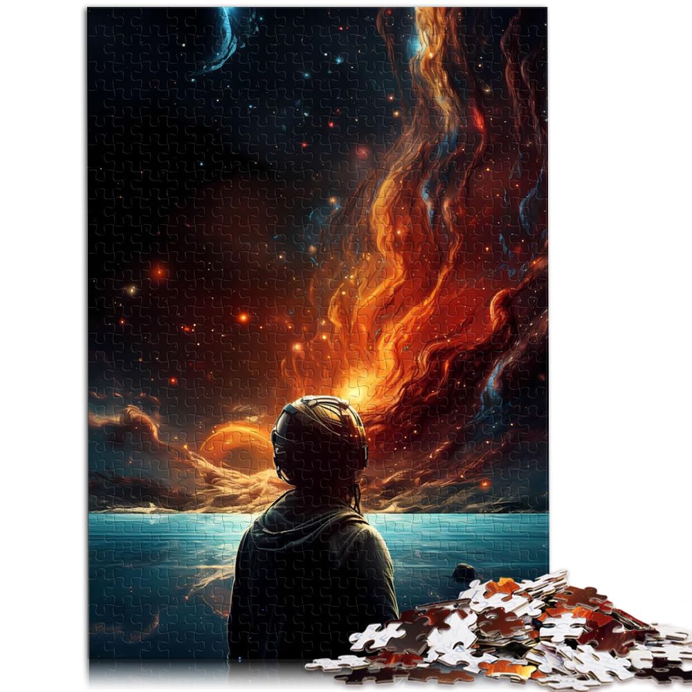 Puzzle für Orange Space Phenomenon, 1000-teiliges Holzpuzzle, jedes Teil ist einzigartig – anspruchsvolles, unterhaltsames Familienspiel, 1000 Teile (50 x 75 cm)