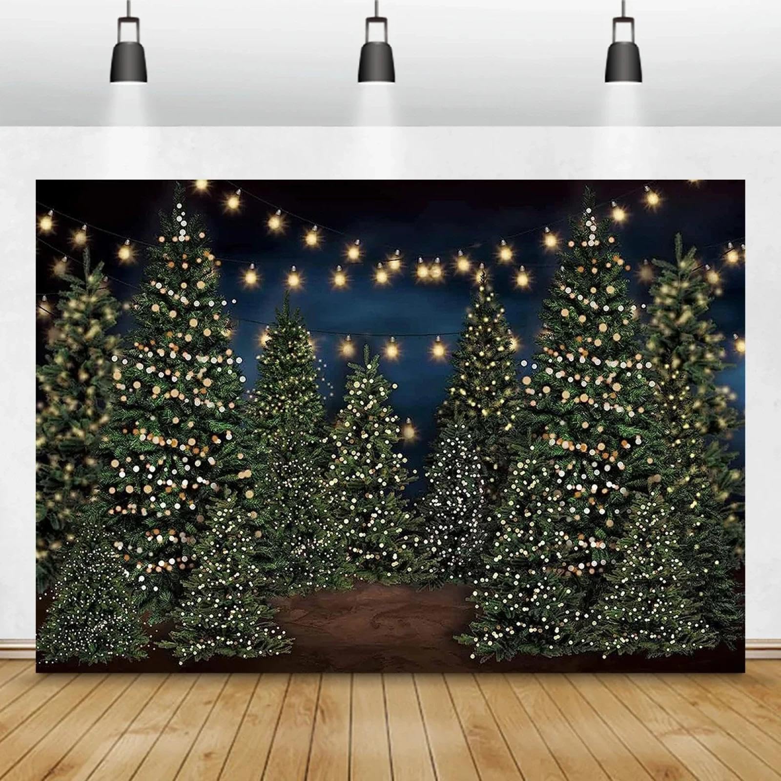 Weihnachtsbaum Stern Licht Banner Fotografie Schneeflocke Grün Festival PartyWanddekorationen Hintergrund 350x230cm