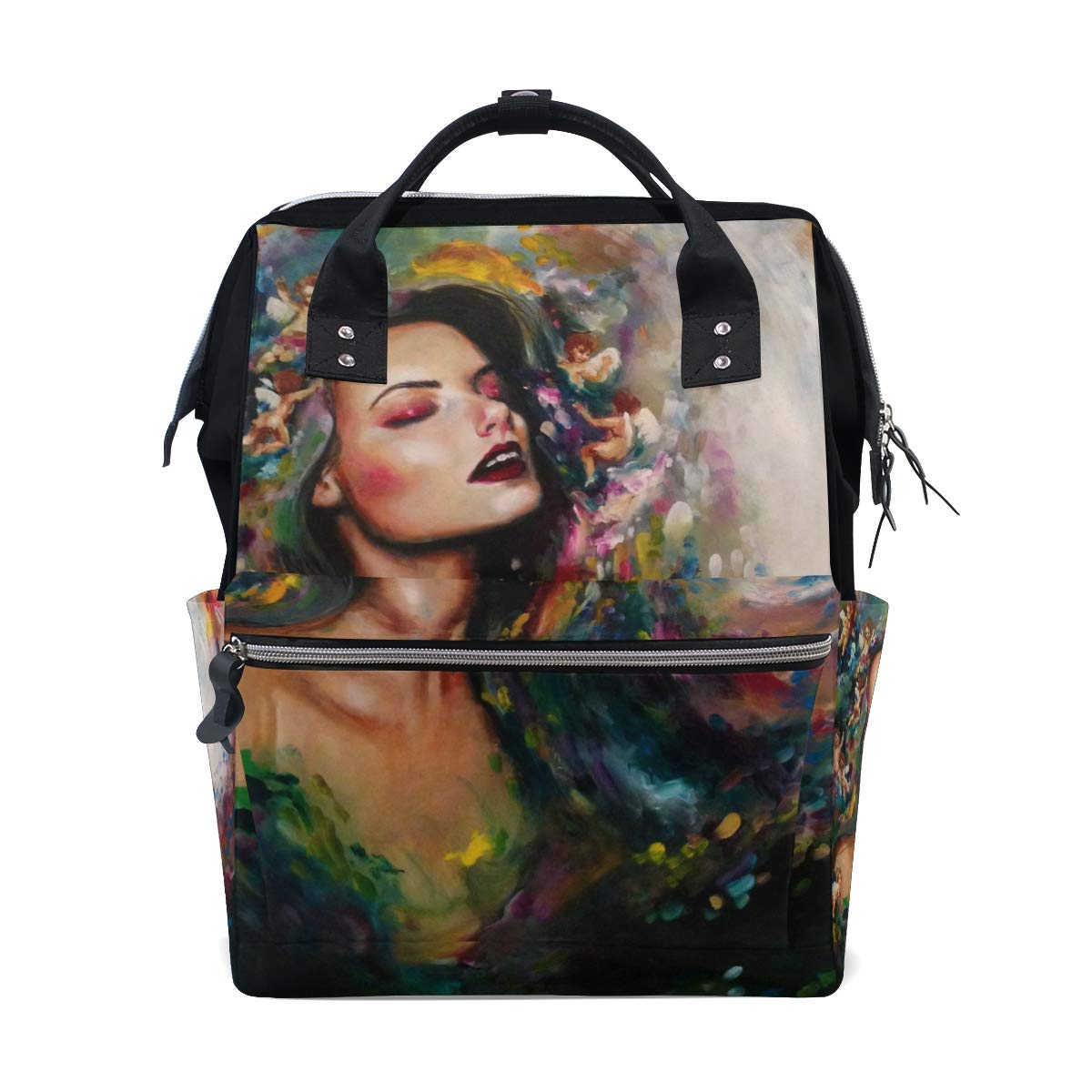 FANTAZIO Mummy Bag Rucksack Mädchen Malerei Kunst Schultasche