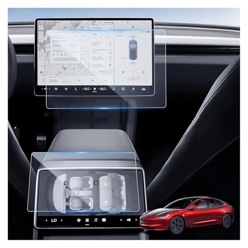 Für Tesla Für Modell 3 Für Highland 2024 15 "Touchscreen & 8" Hinten Bildschirm Anti-Glare HD Klar Anti-Fingerprint Screen Protector Navigation Schutzfolie Navigations-Displayschutz