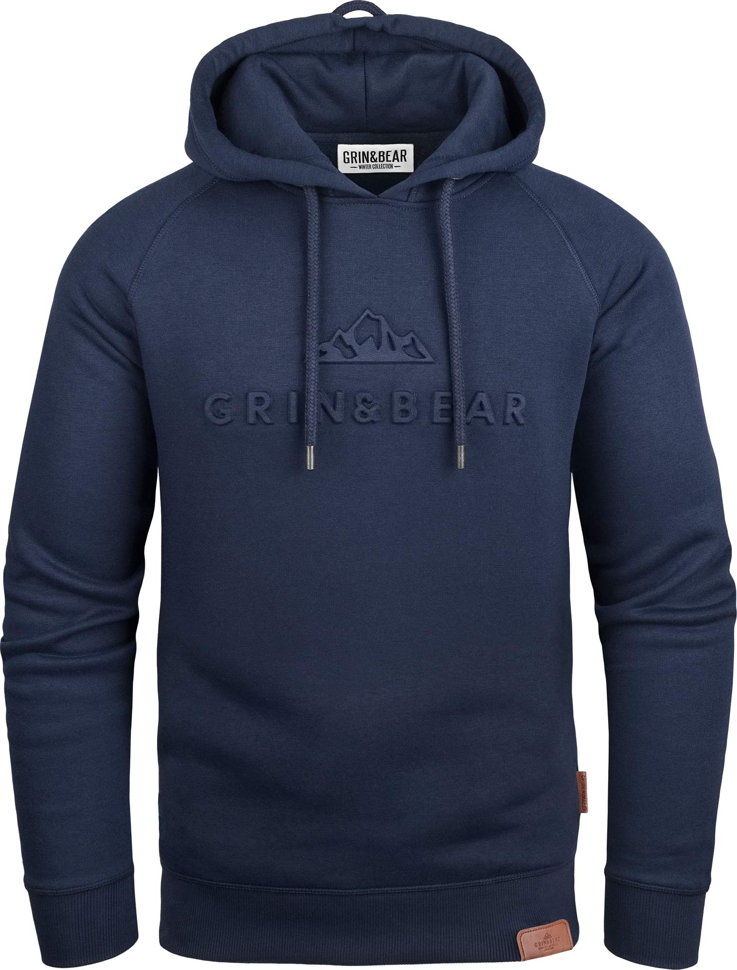 Grin&Bear Hoodie mit gestempeltem Design Logo Navy L GEC540