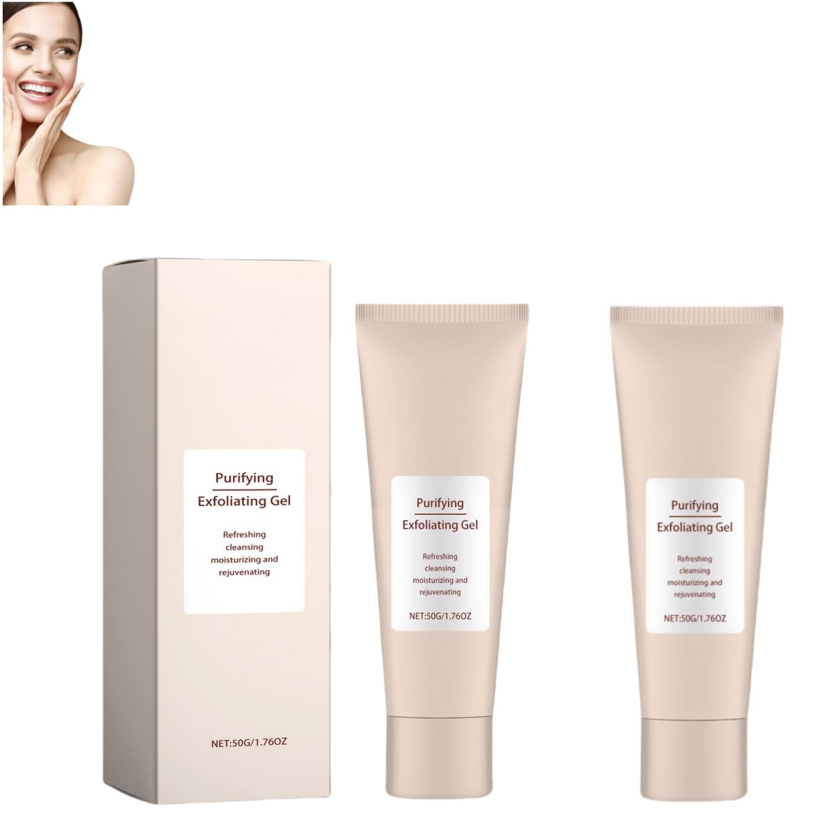 Quaxury Reinigendes Peeling-Gel, Körperreinigungscreme, Peeling-Gel für Gesicht und Körper, sanftes Peeling-Reinigungsmittel, geeignet für alle Hauttypen