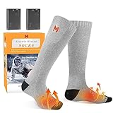 Beheizte Socken, MUTOUHE Elektrische Beheizte Socken für Herren Damen, Winter Warme Thermosocken für Outdoor Sport - Camping, Wandern, Angeln, Radfahren, Wandern, Jagen, Motorradfahren, Skaten und