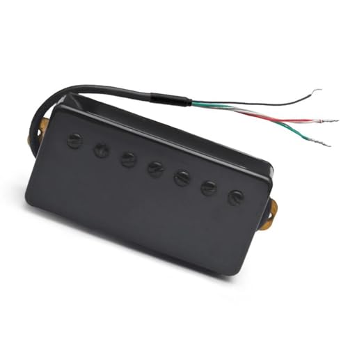 7-saitige Gitarre Messing Cover Humbucker Schlitz 8,5K/14K Coil Splitting Pickup Für 7-saitige E-Gitarre e gitarren tonabnehmer (Color : Black Bridge)