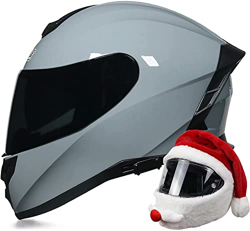 Motorradhelm Integralhelm Mit Doppelvisier Mopedhelm DOT/ECE-Zertifiziert Fullface Helm Rollerhelm Integral-Rennmotorradhelm Moped Street Bike Racing Sturzhelm Unisex