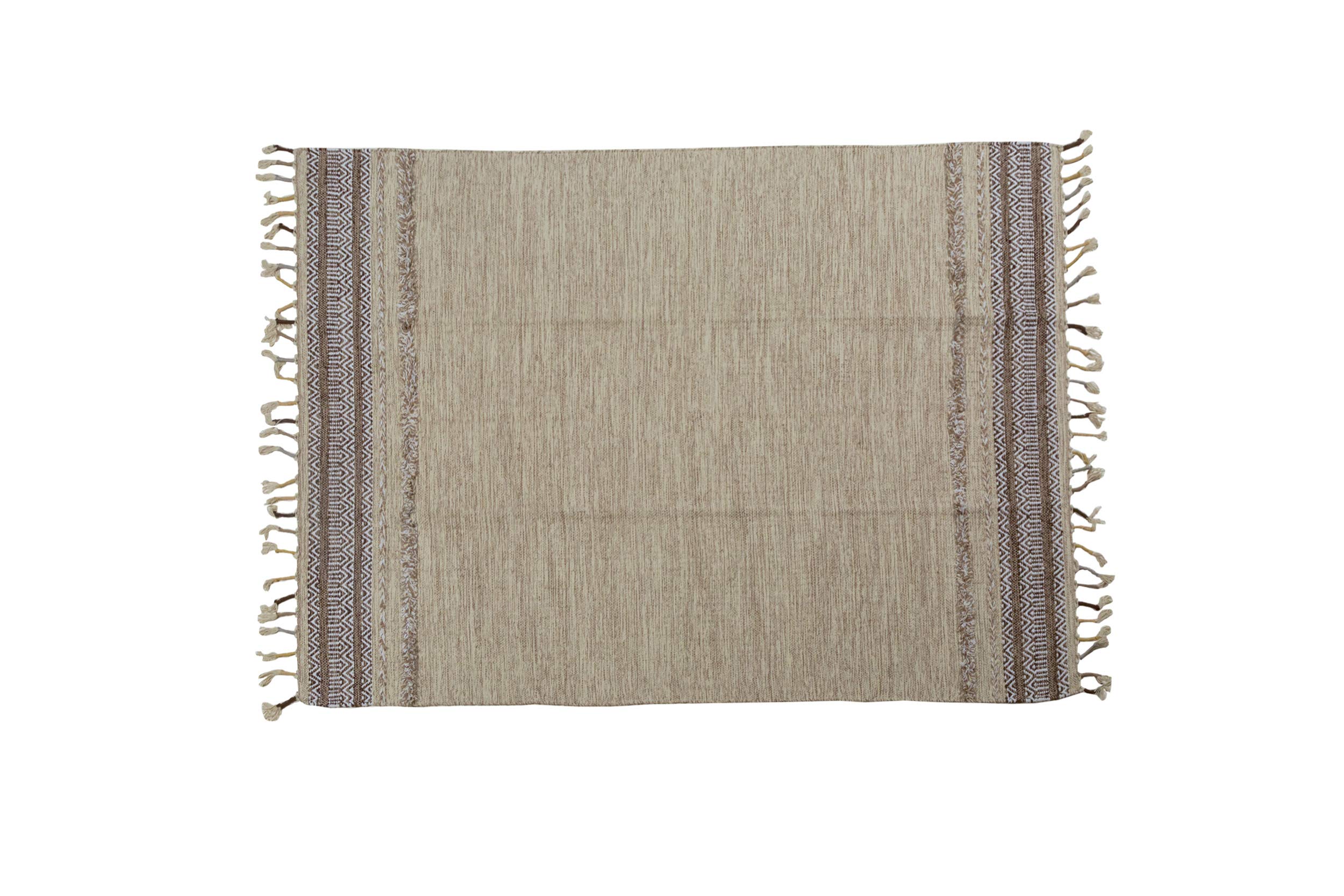 Dmora Moderner Boston-Teppich, Kelim-Stil, 100% Baumwolle, beige, 230x160cm