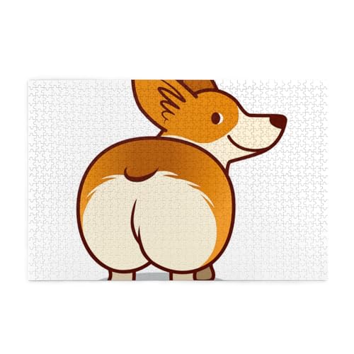 Corgi-Hund lustiger Hintern, Puzzles 1000 Teile Holzpuzzle Spielzeug Familienspiel Wanddekoration