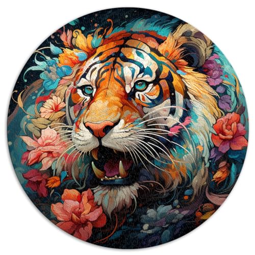 Puzzles Geschenke Spielzeug Fantasie Blumentiger 1000 Teile für Erwachsene Schwierige Puzzles 67,5x67,5cm Lernpuzzle für Erwachsene & Familien