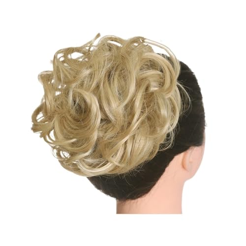 Haarteil Synthetischer unordentlicher Haarknoten, Chignon, Haargummis, gefälschtes Haarband, Zopf, elastischer Haarteilschwanz for Frauen, synthetischer Wickel, lockiger Pferdeschwanz Haarverlängerung