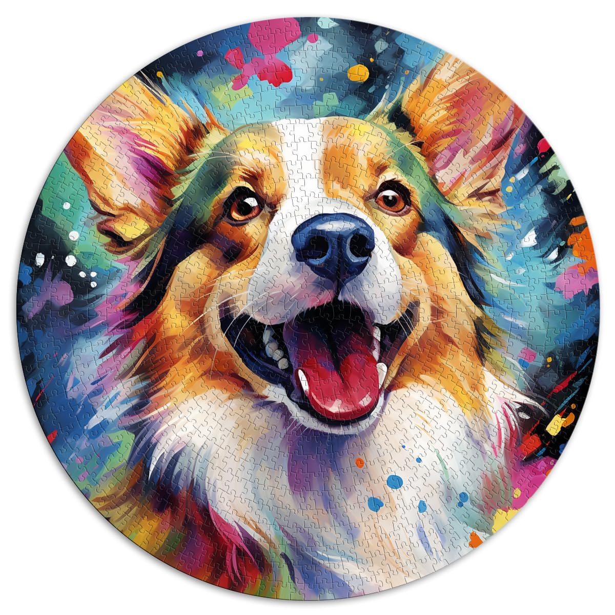 Puzzle für Corgi-Hund, buntes Puzzle, 1000 Teile für Erwachsene, 67,5 x 67,5 cm, Relax Puzzles Games ganze Familie und dieses