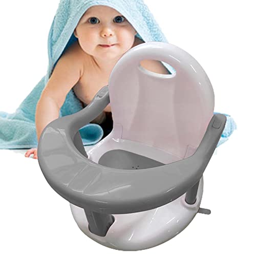 Badehocker für Kinder, Badesitz für Baby-Badesitz, Baby-Sicherheitsstuhl, Umweltschutz Antidumping Baby-Badehocker, Rutschfest Babybadestuhl, zum Sitzen im Badezimmer,Grau