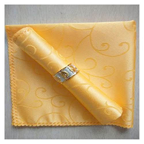 Wiederverwendbare Stoffservietten, 10 stücke 48cm Tisch Servietten Tuch Square Polyester Stoff for Weihnachten Festival Home Hotel Party Dinner Servietten Küche(Gold Yellow 2)