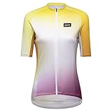 GORE WEAR Atmungsaktives Damen Fahrrad-Trikot, Cloud, Schneller Feuchtigkeitstransport, Mit Taschen, Kurzarm Fahrrad-Shirt, Washed Neon/Multicolor, 40