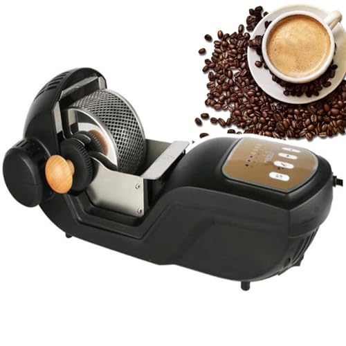 JMbpkduHs Elektrischer Kaffeebohnenröster, 250 G Trommel-Kaffeeröster, 7-Gang-Temperatur Einstellbar, Kühlknopf, Zum Backen Von Kaffeebohnennüssen