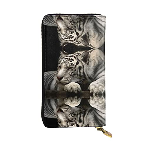 DMORJ Lying Tiger Lange Clutch aus Leder, 19 x 10 cm, bequem, leicht, wasserdicht, langlebig, schönes Geschenk, Schwarz, Einheitsgröße, Schwarz , Einheitsgröße