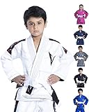 Vector Kids Brazilian Jiu Jitsu (BJJ) Gi mit gratis weißem Gürtel, 100% Baumwolle, Pearl-Weave-gewebter Kimono, Ultra leicht, vorgeschrumpft, weiß, K4