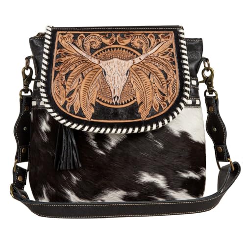 Myra Bag Geldbörse aus Rindsleder – Spirit of the Herd handgefertigte Rindsleder-Geldbörsen für Damen, Western-Crossbody-Taschen für Damen, Rindsleder-Geldbörsen und Handtaschen als westliches