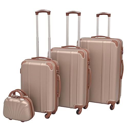 csderty Furniture Home Tools 4-teiliges Hartschalen-Trolley-Set, Champagner, rose