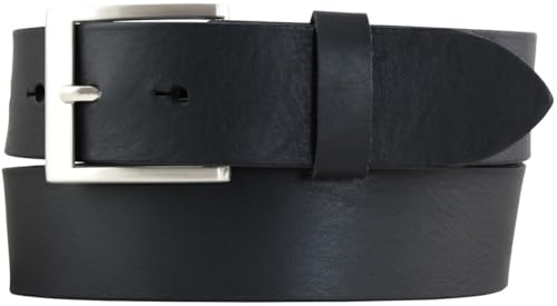 BELTINGER Jeans-Gürtel aus Vollrindleder 4 cm | Hochwertiger Leder-Gürtel für Herren 40mm | Herren-Gürtel made in Italy | Schwarz 80cm