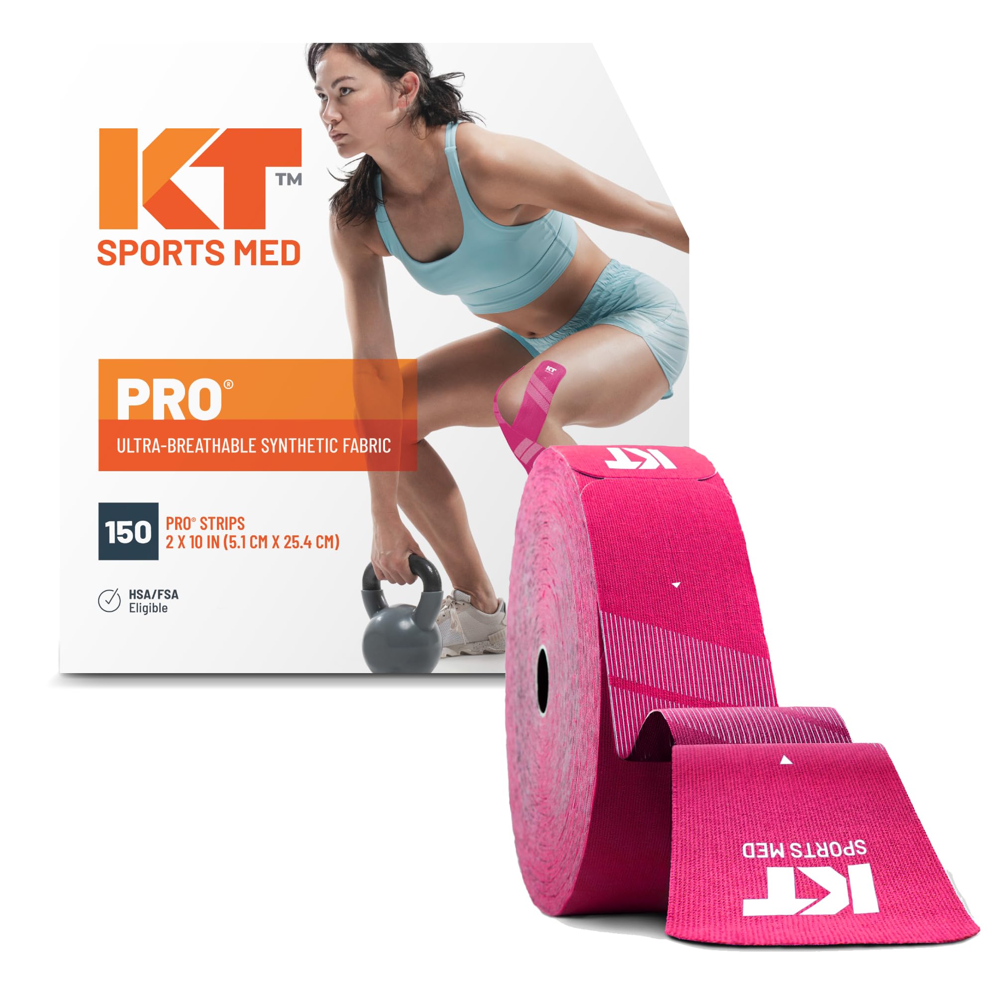 KT Tape PRO Jumbo, Vorgeschnittene, Synthetisch, 150 Streifen, Rosa