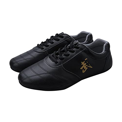 Tai Chi Schuhe Leicht und Atmungsaktiv Kampfsport Sneaker Boxen Karate Kung Fu Tai Chi Schuhe Traditionelle Chinesische Kampfsportschuhe Sneakers für Erwachsene und Kinder (Size:40 EU,Color:Schwarz)