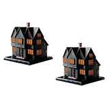 Remingtape Salems Hexenhaus Räuchergefäß Massachusetts Hexenhaus für Halloween Weihnachtsferien Ornament Räuchergefäß 2 Stück