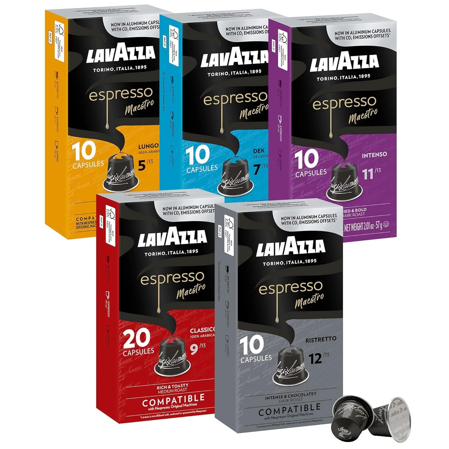 Lavazza Espresso-Kaffeekapseln, kompatibel mit Nespresso-Original-Maschinen (120 Stück)