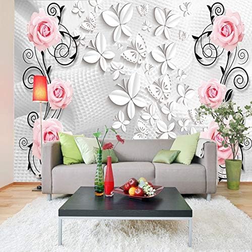 Kubische Rose 3D Tapeten Wanddekoration Fototapete Sofas Wohnzimmer Wandbild Schlafzimmer-300cm×210cm