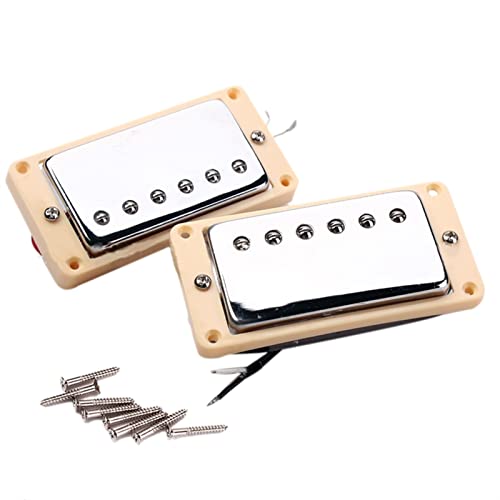 ZENGXUE Double Coil Pickups E-Gitarren-Bridge-Pickups Verchromt Mit Gelbem Rahmen, Der Für Einen Satz Von Gibson-Gitarren Geeignet Ist Humbucker Tonabnehmer Set