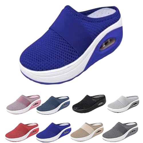 Damen Luftkissen Walkingschuhe Damen Gestrickte Freizeitschuhe Frauen Casual Luftkissen Dicke Sohle Erhöhungsschuhe Atmungsaktive und Bequeme Sportschuhe