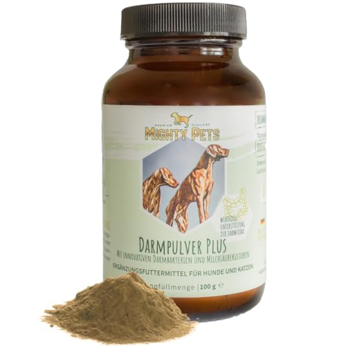 Mighty Pets Darmpulver - Probiotisches Ergänzungsfuttermittel zur Stabilisierung der Darmflora für Hunde und Katzen 100g