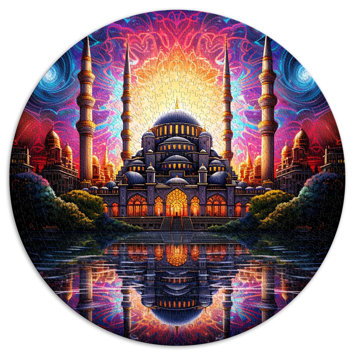 Spielzeug-Puzzle Blaue Moschee in Konstantinopel, Türkei, 1000-teiliges Puzzle für Erwachsene, 26,5 x 26,5 Zoll, pädagogisches Stressabbau-Spielzeug-Puzzle, Heimdekoration