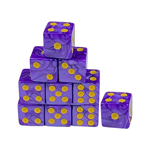 Würfelanzug, Spiele Würfel, 10 sechsseitige Würfel, 0,6-Zoll-Rollenspielwürfel, abgerundete Rollenspielparty-Würfel, Zubehör, Tischspiele 9(Purple)