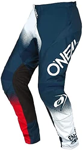 O'NEAL | Motocross-Hose | Enduro MX | Maximale Bewegungsfreiheit, Leichtes, Atmungsaktives und langlebiges Design | Pants Element Racewear V.22 | Erwachsene | Schwarz Weiß Rot | Größe 38/54