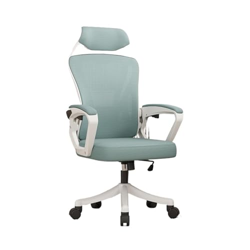 FUHAI-666 Bürostühle Ergonomischer Stuhl mit Lendenwirbelschutz, Home-Office-Stuhl, bequemer Gaming-Stuhl mit hoher Rückenlehne for Schlafzimmer, drehbarer Bürostuhl Schreibtischstuhl(Green)