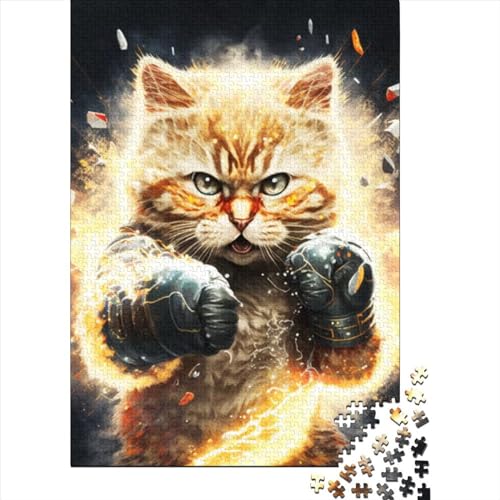 Boxendes Katzen-Puzzle für Erwachsene Teenager, schwierige, anspruchsvolle Puzzles mit 1000 Teilen für anspruchsvolle Puzzlespiele und Familienspiele (Größe: 75 x 50 cm)