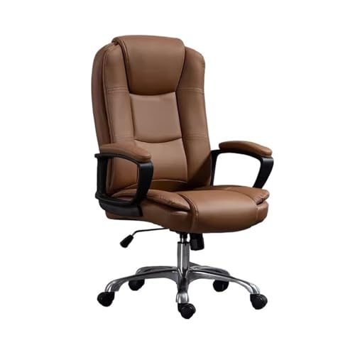 Zhaoj24-05 Bürostuhl Ergonomischer Business-Bürostuhl, Heimcomputerstuhl, hohe Rückenlehne, Lerndrehstuhl, ergonomischer Personalstuhl Schreibtischstuhl(Bruin)