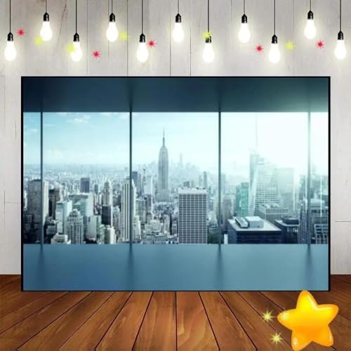 büro Fenster videokonferenz Studio Fotografie Hintergrund Spiel Foto Stadt der Freiheit Geburtstag Hintergrund Party 210X150cm