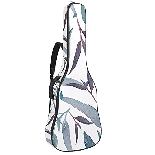 Gitarrentasche Schutz- und Transporttasche für akustische und klassische Gitarren wasserfest und gepolstert Blaubraune Blätter 108.9x42.9x11.9 cm